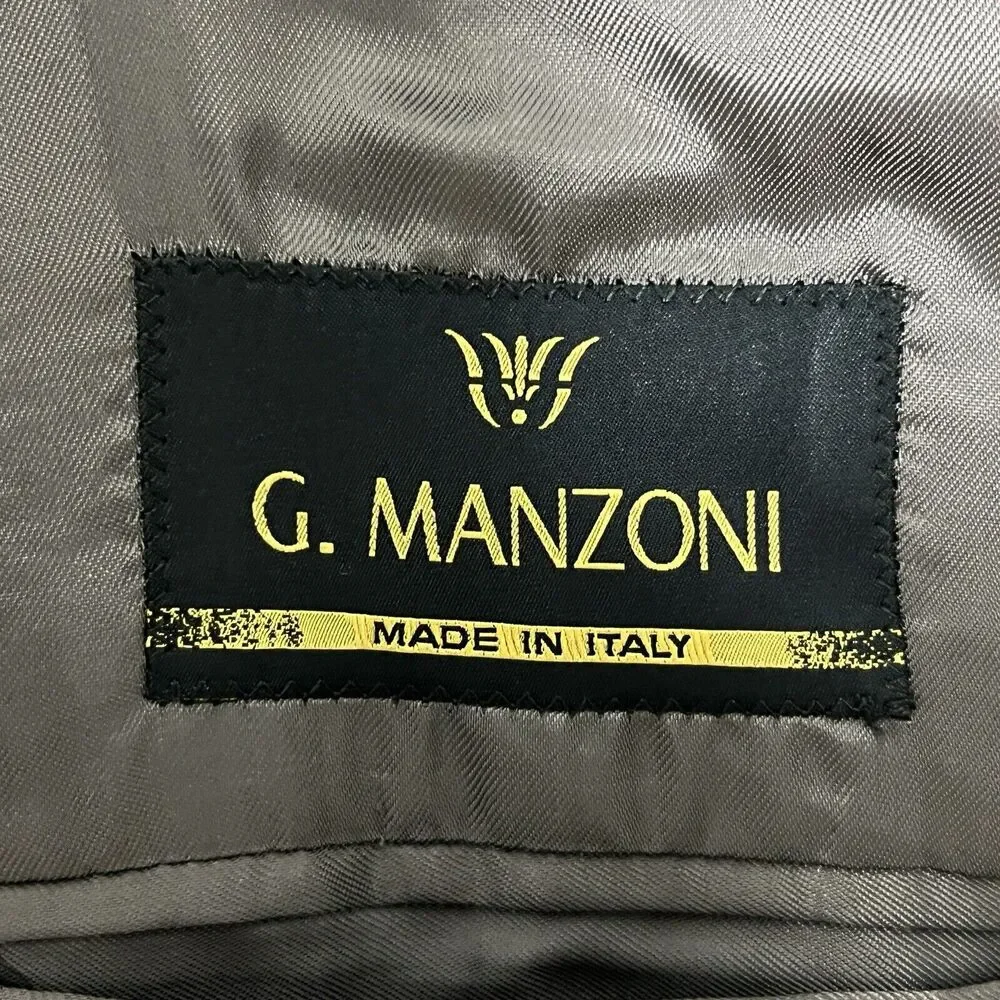 Gianni Manzoni Italy Men’s Size 42L Reda 130s Wool Gray Plaid Sport Jacket